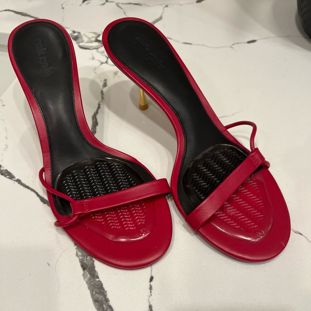 Cult Gaia Red and gold Heels